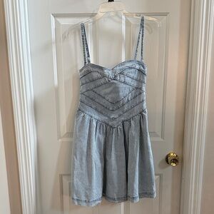 Quicksilver Striped Blue & White Denim Dress